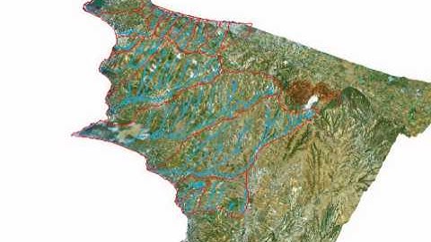 Water Basins and Hydro Network in Thermaikos Area with ArcGis 9.3 Arcscene Animation and GoogleEarth