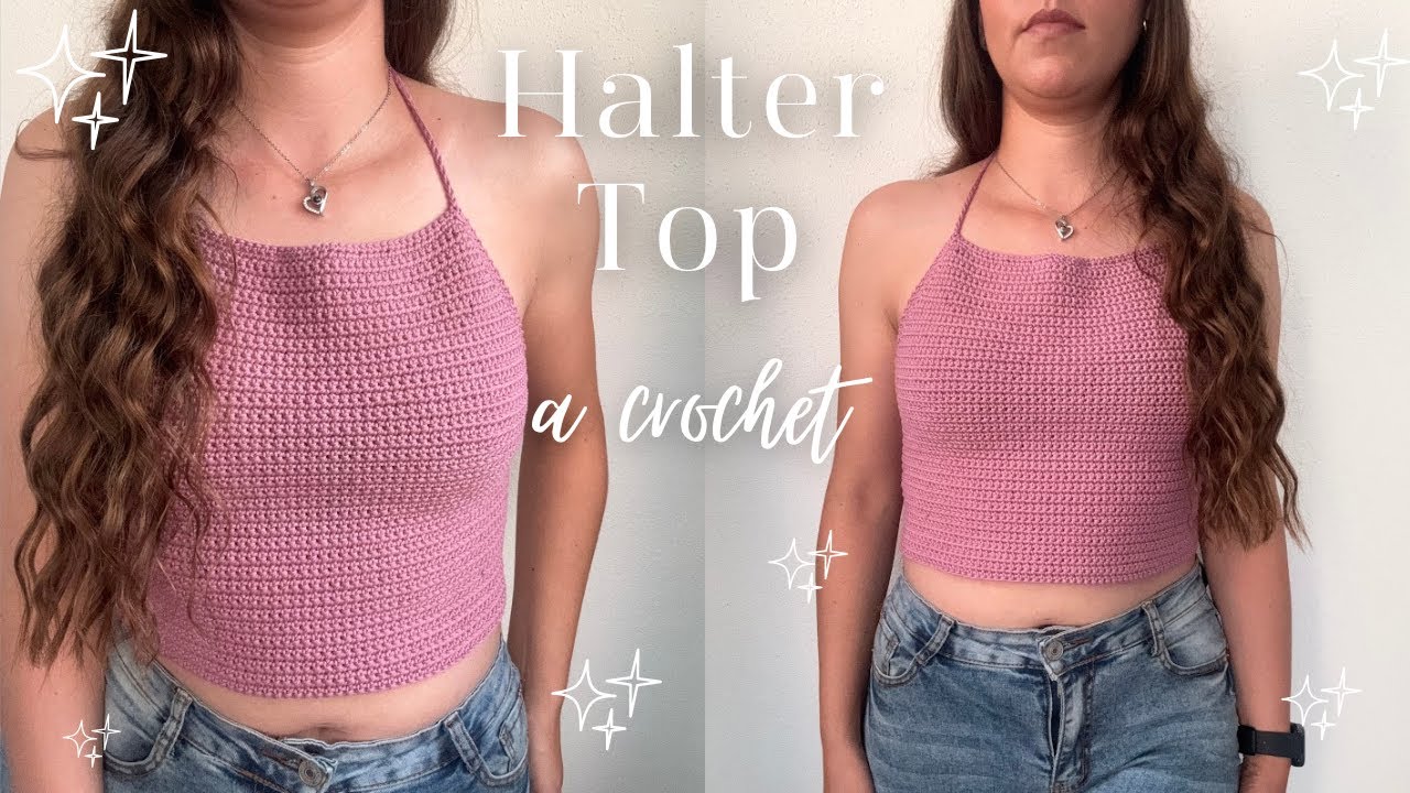 Halter top a crochet 💜 super fácil y perfecto para principiantes | Tutorial | isabella.crochett