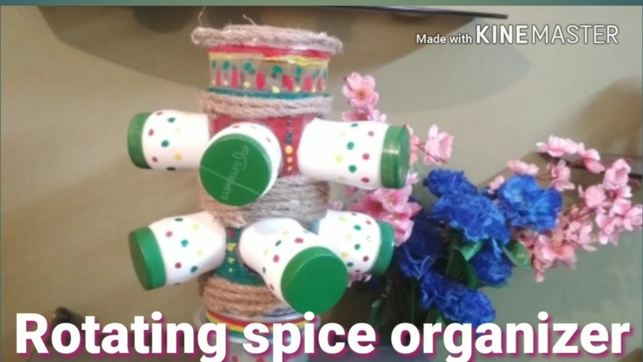 Rotating spice jar organizer at zero cost YouTube