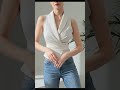 Lovito Women Casual Top Knot Wrap Spring/summerWhite Top #ootd #outfitinspo #outfitgoals #dailylook