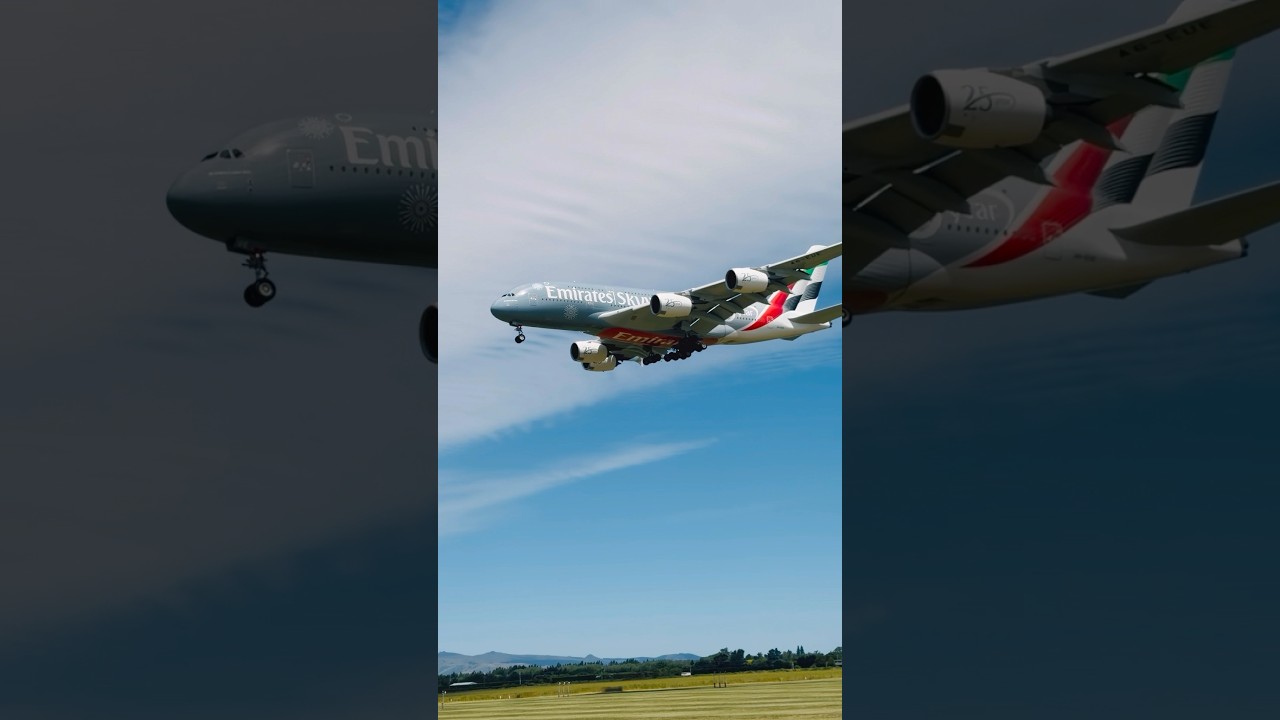 ICONIC Emirates A380 25th Anniversary Flight Landing Experience #shorts