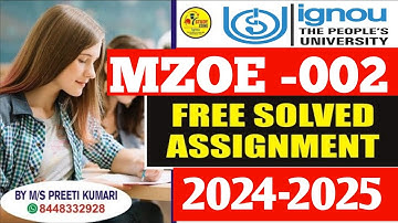 IGNOU MZOE-0002 Solved Assignment 2024 -2025 English Medium info By Study Zone