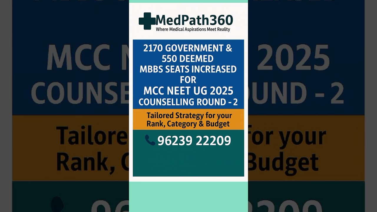 2170 Government & 550 Deemed MBBS seats Increased