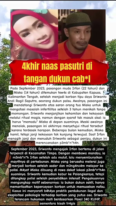 demi dapat momongan & kekayaan pasutri   b3r4khir di tangan dukun cab*l 😱