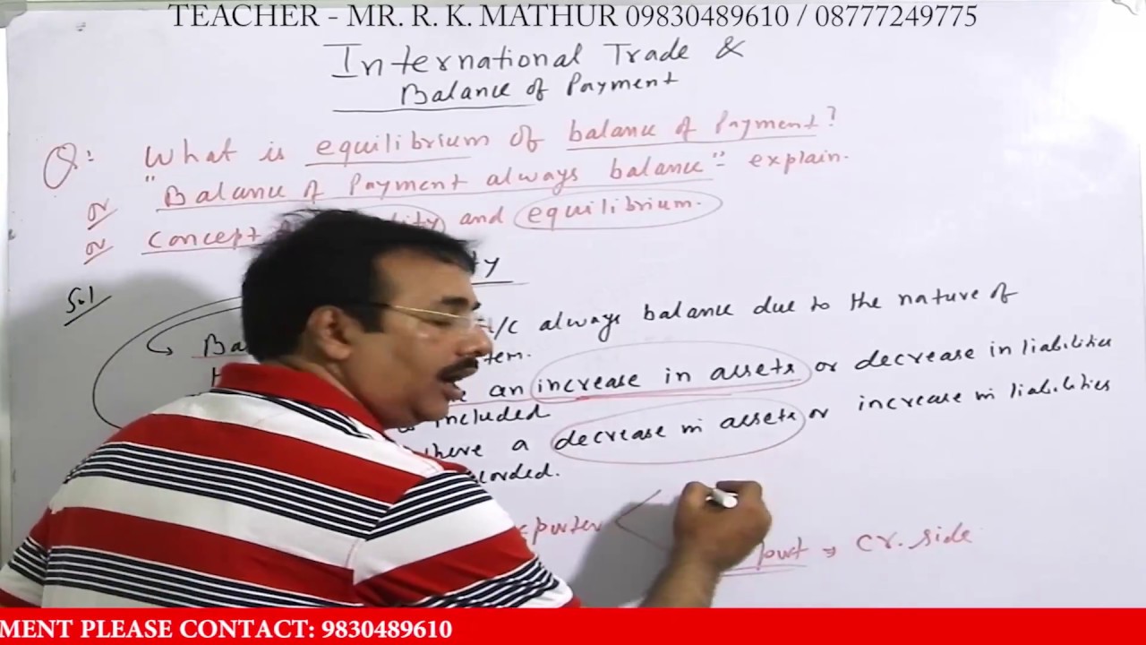 What Is Equilibrium Of Balance Of Payment International Trade Balance Of Payment Economics Video Youtube