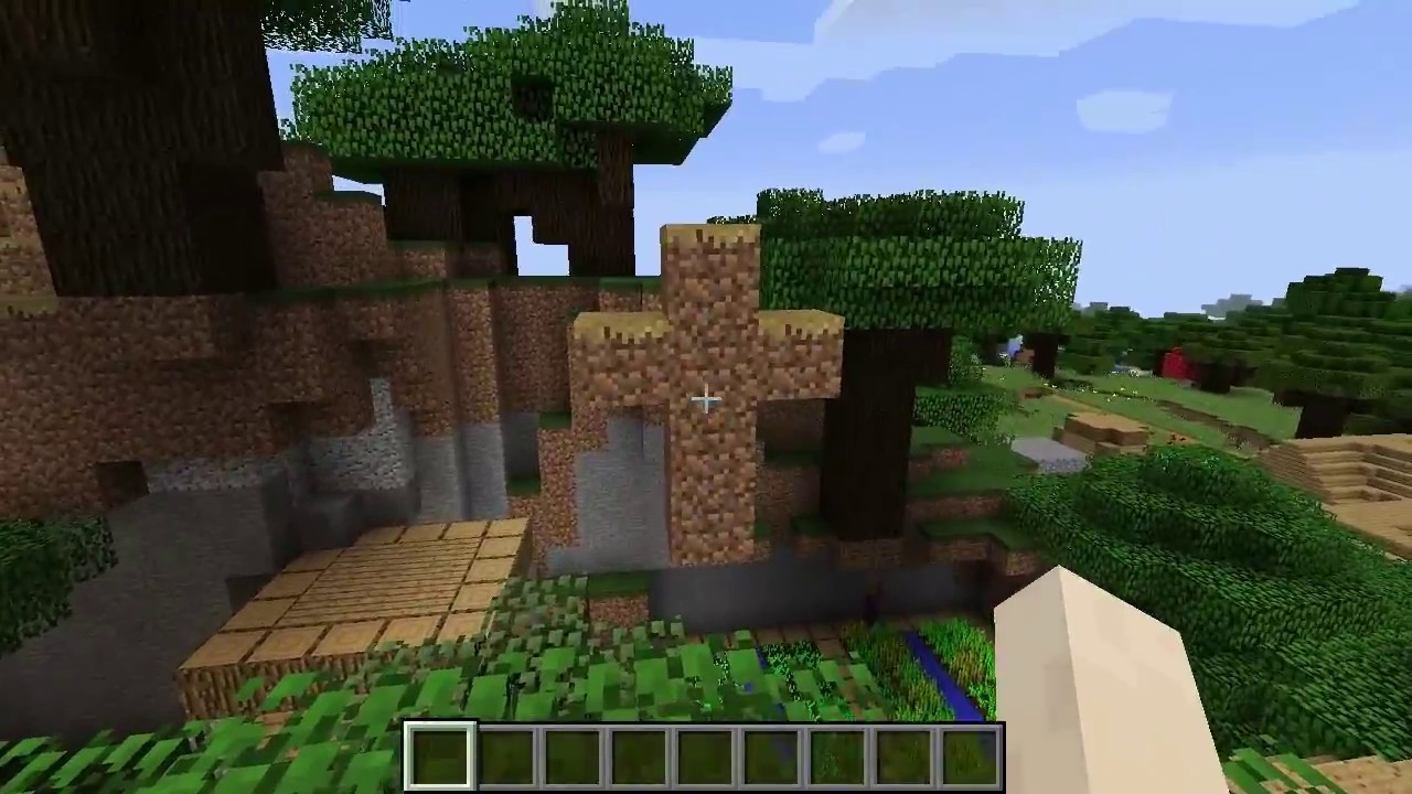 Minecraft 1 12 2 Seed 019 Weird Cross Woodland Mansion Village Desert Temple And Mesa Youtube