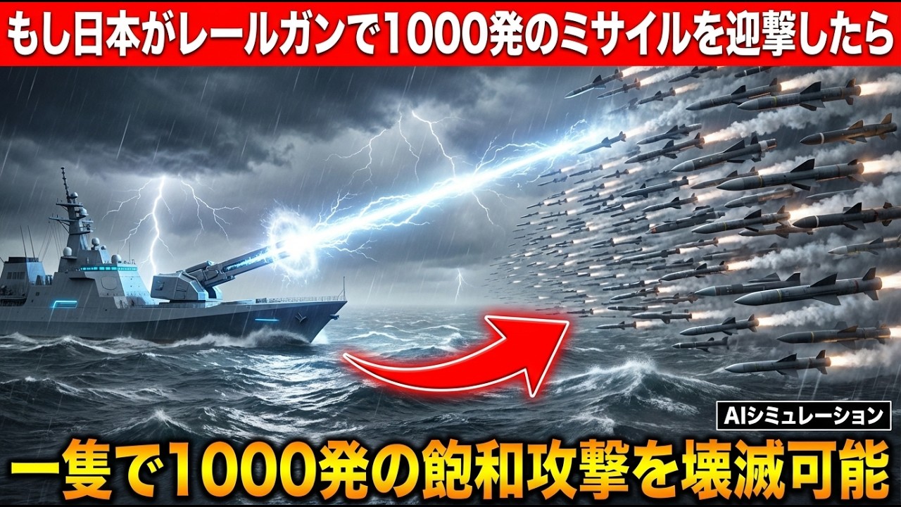 【衝撃】レールガン実験艦1隻vs中国ミサイル1000発！マッハ7の咆哮が空を支配した2030年の真実