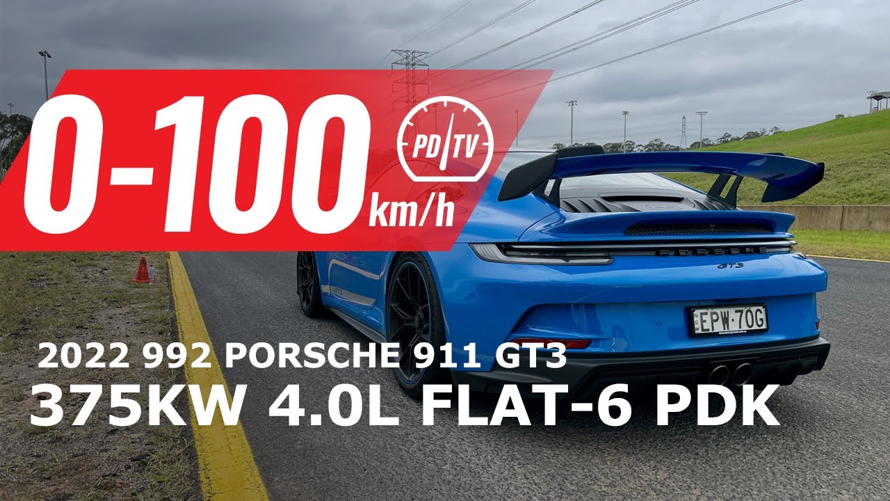 2022 Porsche 911 GT3 (992) 0-100km/h & track lap - YouTube