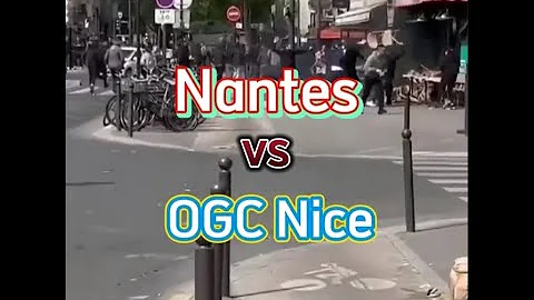 Before match Nantes vs OGC Nice lads PSG (KOB + KSD) attacked bar near the train station with Nancy