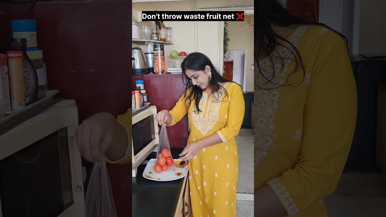 "Best trick to use waste fruit nets." 🤯😉🤪 