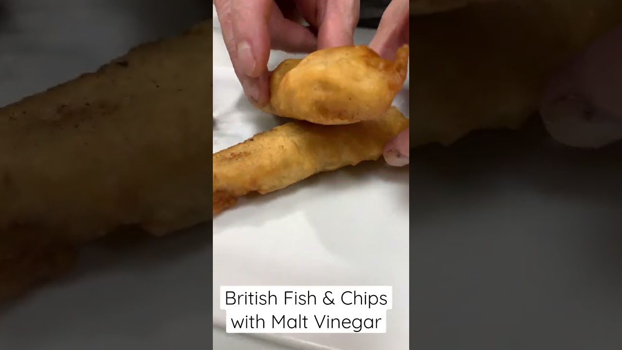 British style fish & chips with malt vinegar