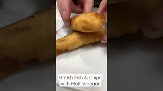 British style fish & chips with malt vinegar
