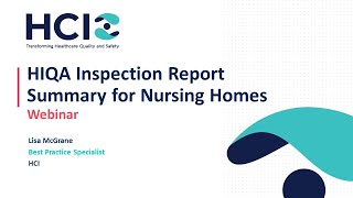 Webinar: Summary of HIQA Inspection Findings in Nursing Homes May to August 2023