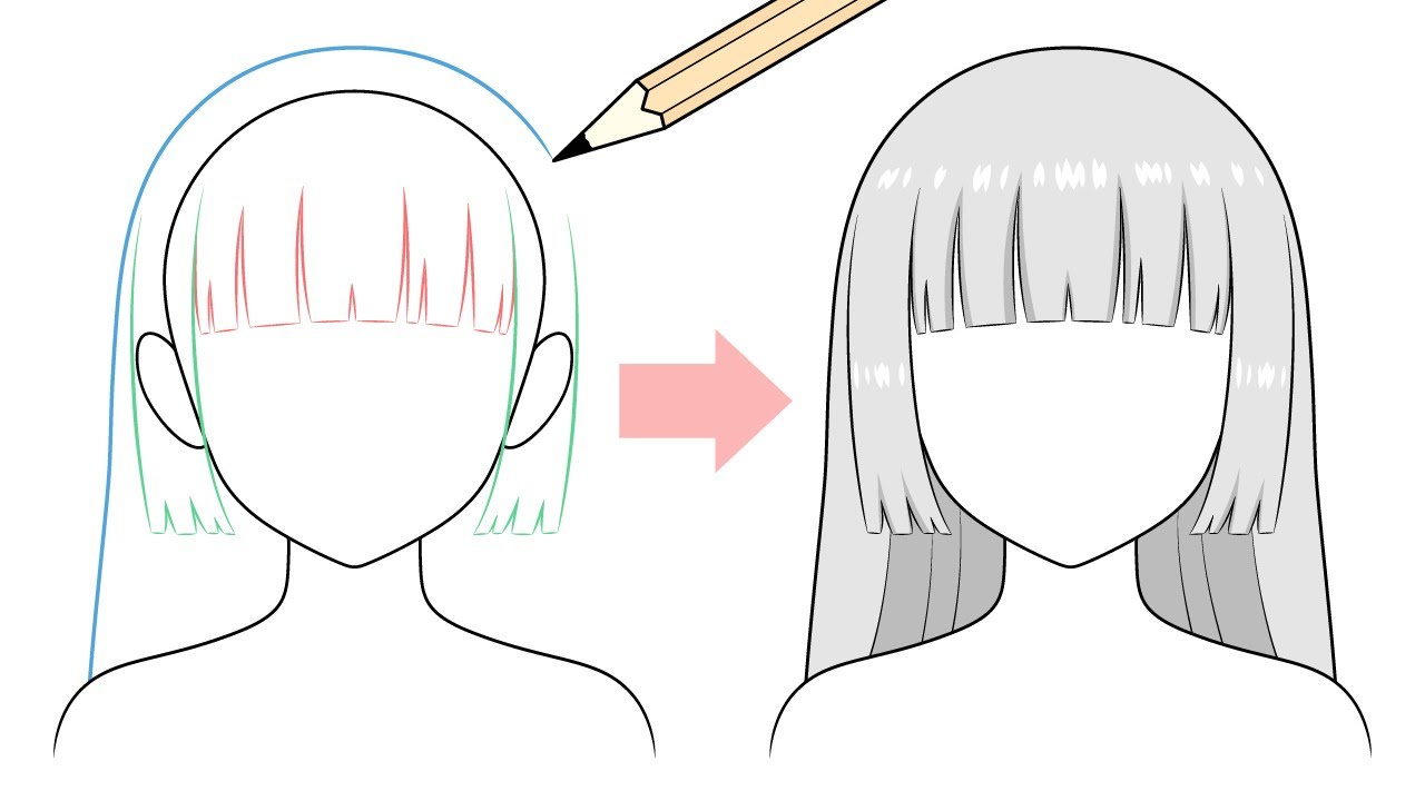 Anime hair tutorial ! #anime #girls #hair #hairstyles #pretty #cute #a... |  TikTok