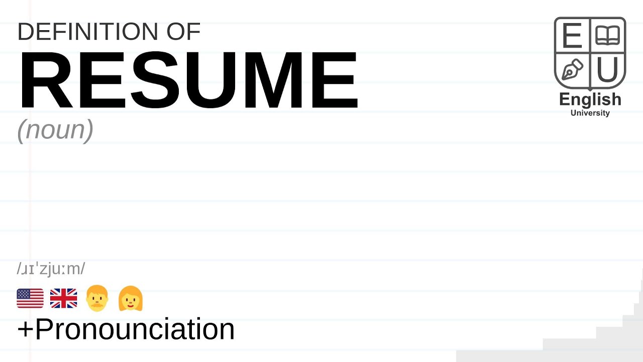 RESUME Meaning Definition Pronunciation What Is RESUME How To resume-meaning-definition-pronunciation-what-is-resume-how-to