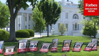 White House Displays Photos Of Arrested Illegal Immigrants On Lawn For Trump's 100th Day In Office