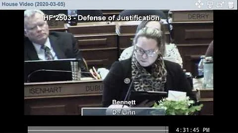 Iowa House Democrat Liz Bennett on banning trans/gay panic defense