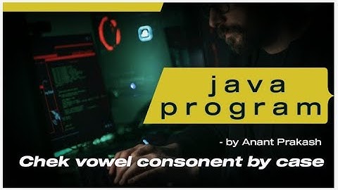 Java Program to Chek Vowel and Consonant by using Case statement #javaprogram