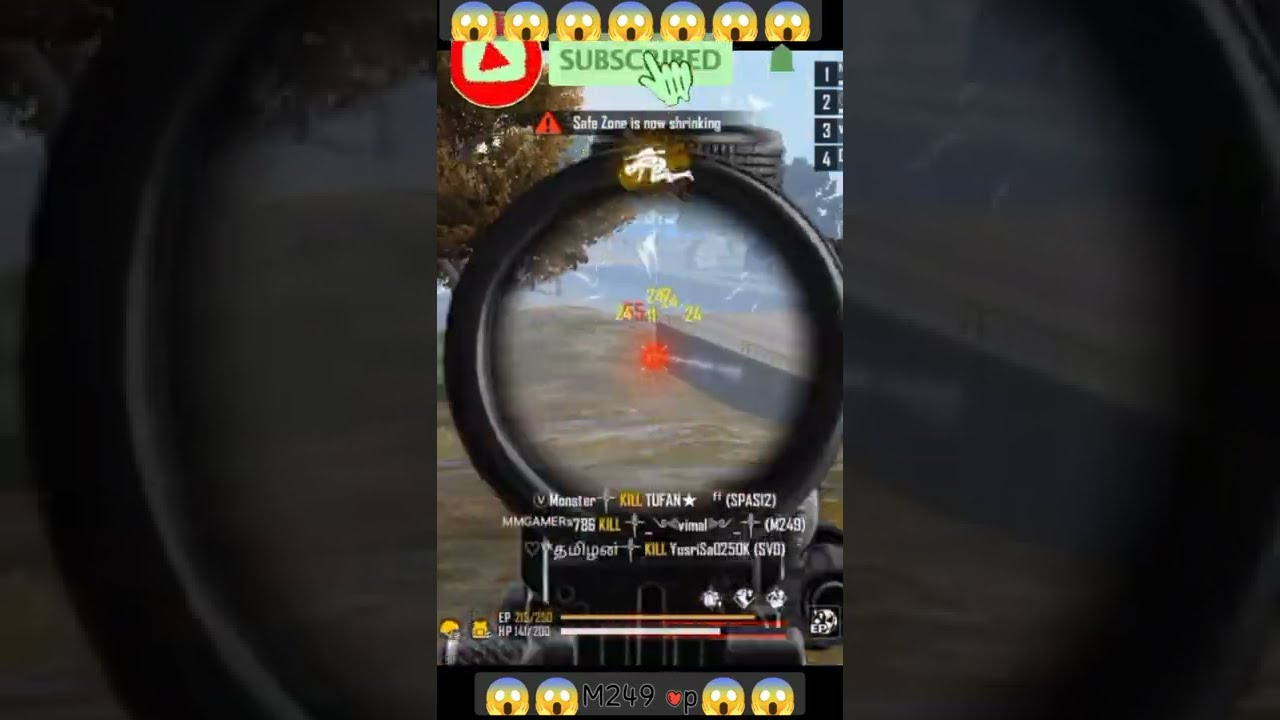 free fire m249 💪challeng last zone mm gamers 786 
