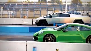 Tesla Cybertruck vs Porsche 911 DRAG RACE