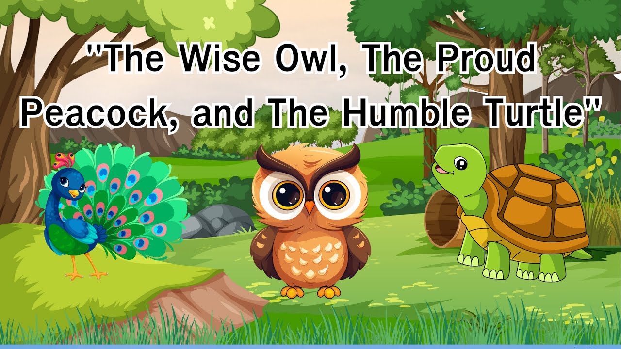 Owl Riding Tortoise The wise owl, the proud peacock, and the humble tortoise ...