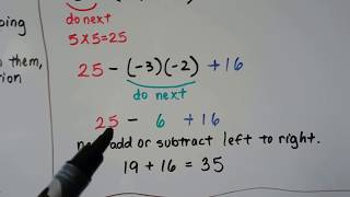 G.E.D. Math 18d, Applying the Order of operations to Algebra
