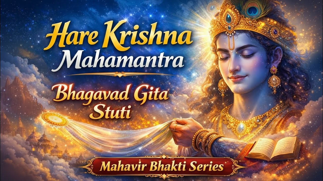 Hare Krishna Mahamantra 🚩| Bhagavad Gita Stuti Bhajan | Divine Gita Kirtan 🔆 | Mahavir Bhakti Series