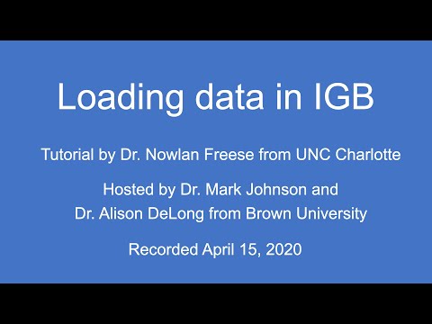 Loading data in IGB