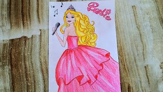 How To Draw Singer Barbie - Şarkici Barbi̇ Çi̇zi̇mi̇
