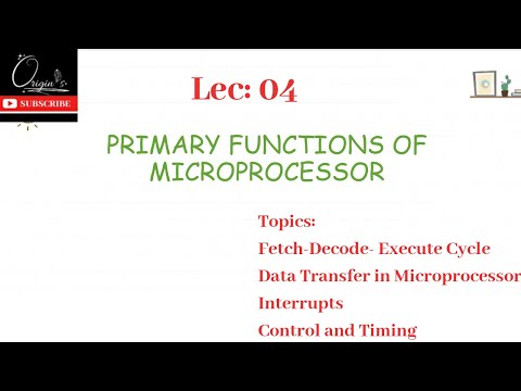 Lec 04- Chp :1 Primary function of  Microprocessor(Hindi)