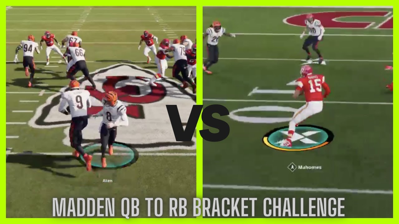 Which QB in Madden makes the best RB? Patrick Mahomes vs Joe Burrow---BRACKET CHALLENGE!!!