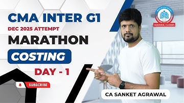 CMA Inter G1 | Costing Marathon | Day 1 | Full Syllabus Revision for Dec 25  | CA Sanket Agrawal |