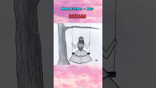 Girl swinging on a tree #shorts #pencildrawing #missfatimaart
