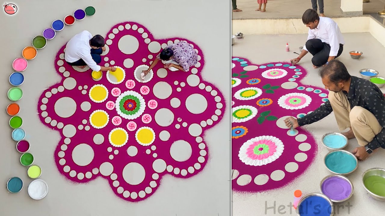 Креативные дизайны ранголи на Дивали с использованием предметов домашнего обихода — увлекательное...