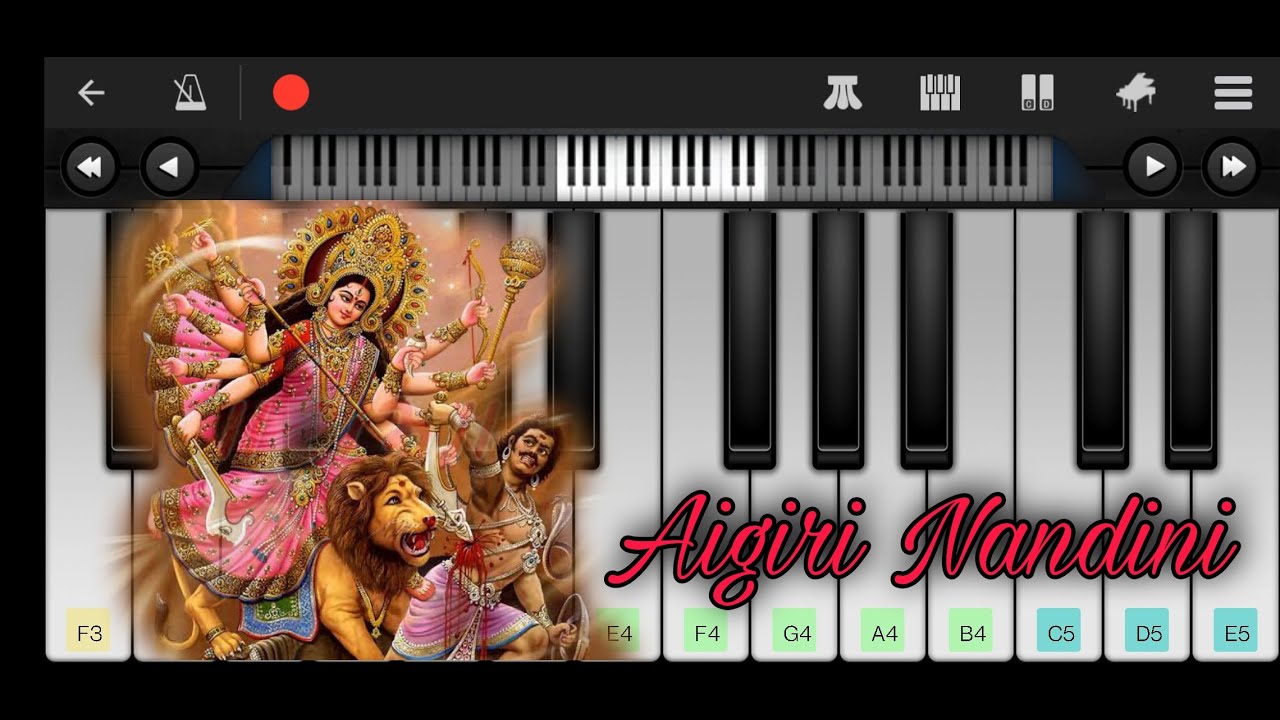 Aigiri Nandini | Mahishasura Mardini | Easy Piano Tutorial