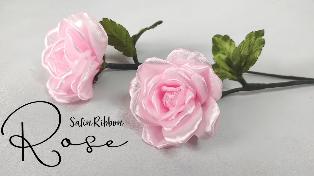how to make easy satin ribbon flower/ satin ribbon rose tutorial YouTube
