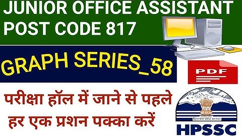 HPSSC JOA IT POST CODE 817 || GRAPH SERIES || TOP 10 MAGAZINES COMPUTER QUESTIONS || DON