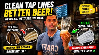 This is why brewery beer tastes fresher than bars 🍺🔥 Full tap line cleaning + quality tasting day