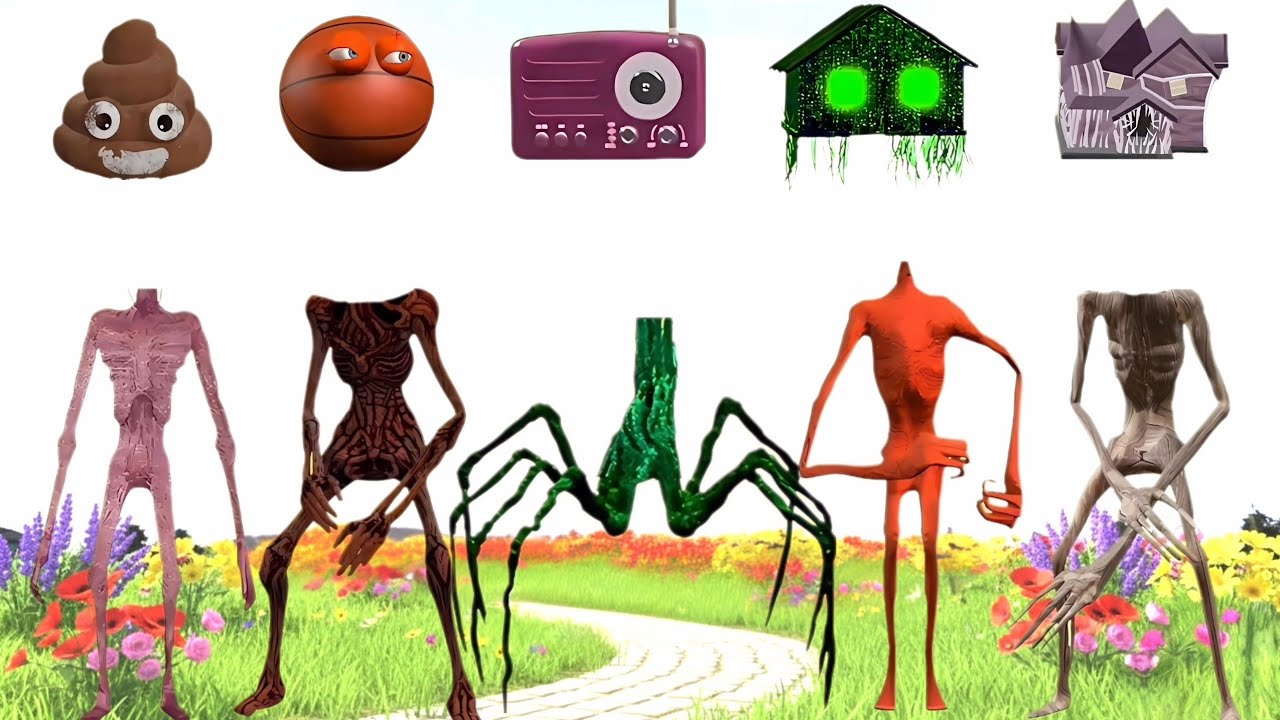 WRONG HEADS SIREN HEAD POOP, SIREN HEAD HOUSE, SIREN HEAD BRAIN EYE, SIREN HEAD OCTOPUS, SIREN HEAD