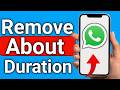 How To Set WhatsApp About Permanently Step By Step Guide