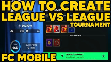 How to Create League vs League Tournament FC Mobile