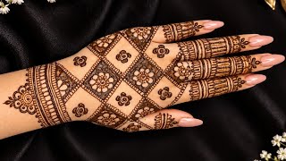 back hand mehndi design with floral details weddings, festivals and special occasions. 🌸