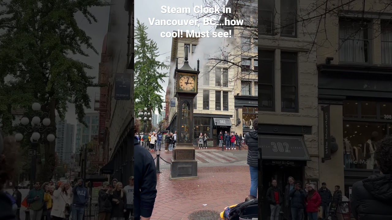 This is a steam powered cuckoo clock in Vancouver. Listen to the Westminster Chime!😍