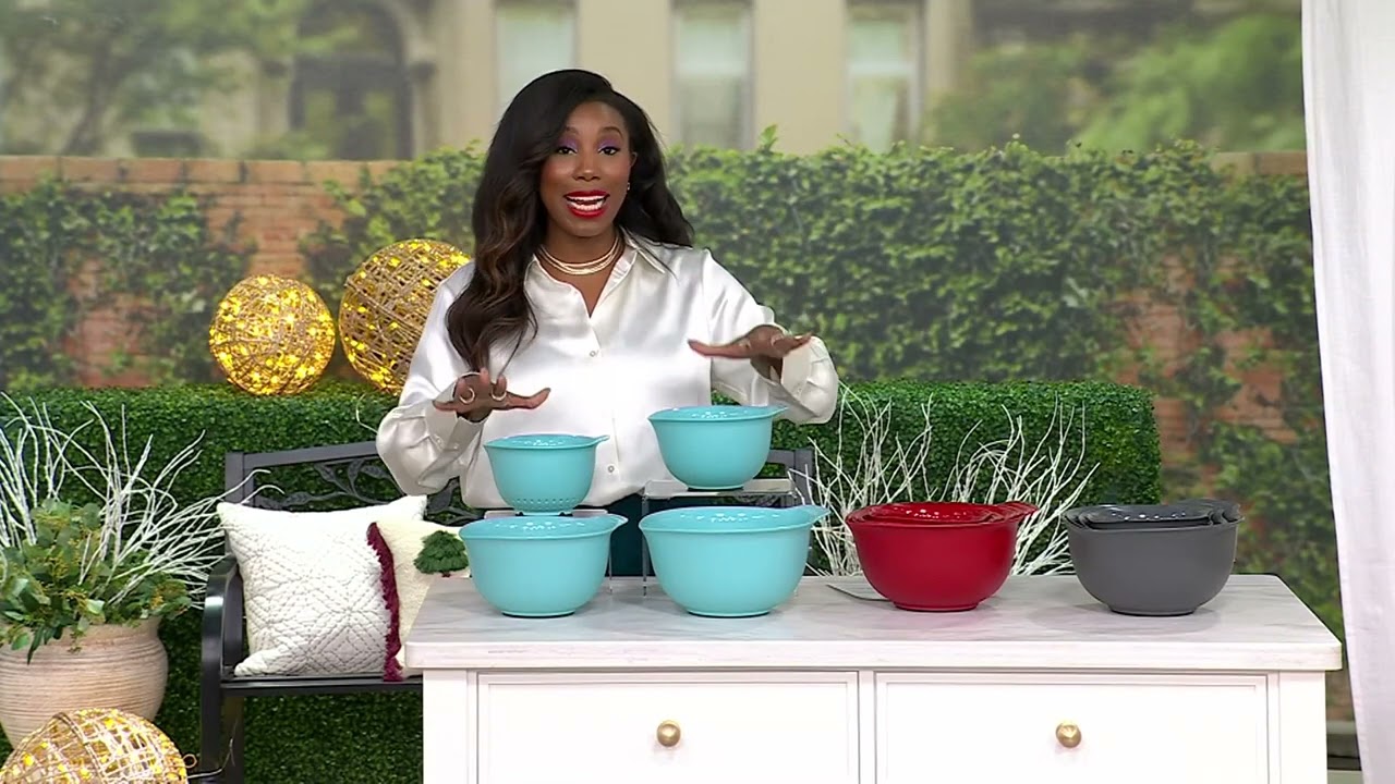 KitchenAid 4-Piece Nestable Mixing Bowl & Colander Set on QVC