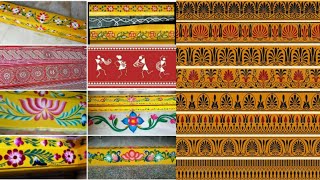 Easy Entrance Door|Gadapa Muggulu Designs|Border|Rangoli|Kolam|Art|Handmade|Painting DIY Hack Ideas