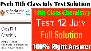 #Pseb 11th Class Chemistry Paper Full Solution | 8 July Paper Full Solution | MaExamStudy