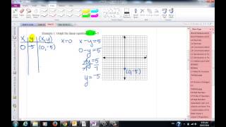 Lesson #3 Graphing Linear Equations -  General Form e