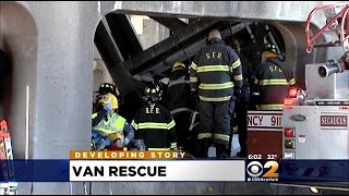 Two Rescued From Crushed Van On Route 3