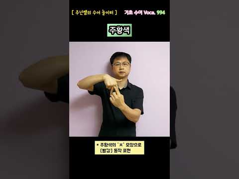 [ 기초 수어 Voca ] 994. 주황색 - 수화배우기 [주넌쌤의 수어놀이터]