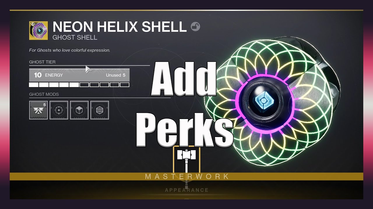 How To Masterwork A Ghost Shell And Use Mods To Add Perks - Destiny 2 Beyond Light Guide